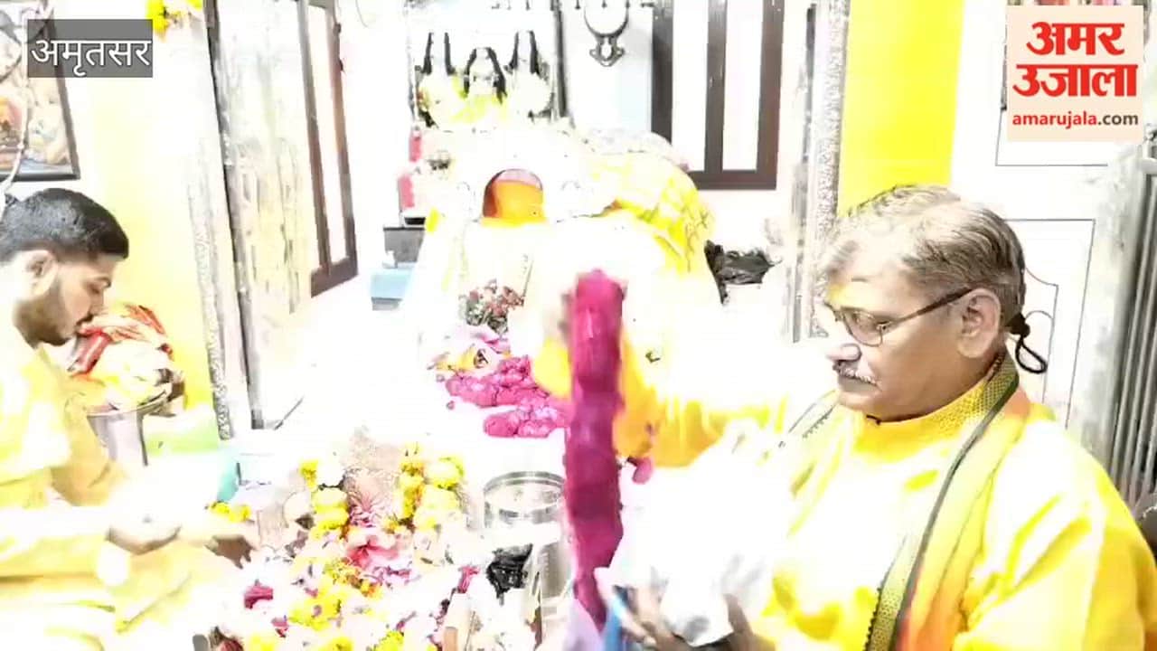 Crowds of devotees throng the Durgiana Temple in Amritsar on Hanuman Janmotsav.