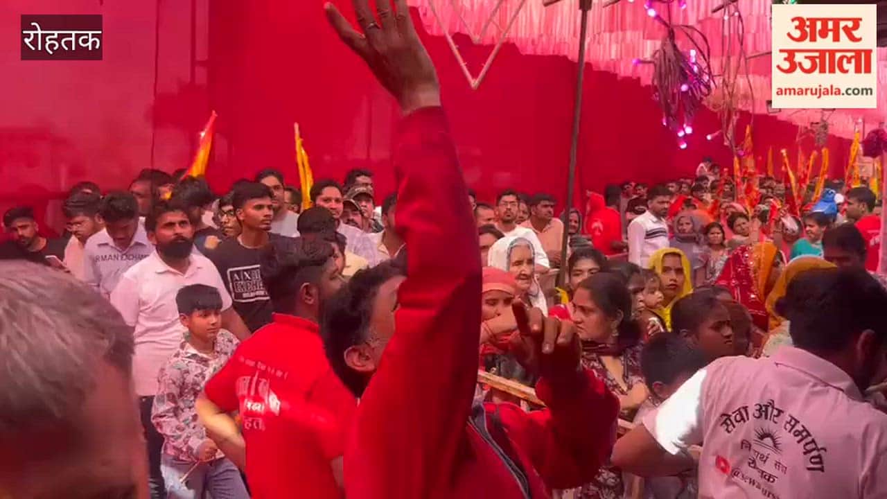 flood of devotees thronged the Kharawar Balaji Temple in Rohtak on the occasion of Hanuman Janmotsav.