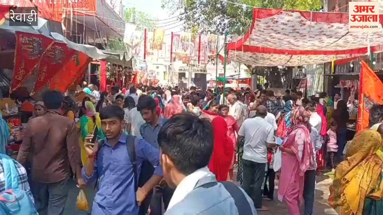 Crowds of devotees gathered at Bada Talab Temple on Hanuman Jayanti