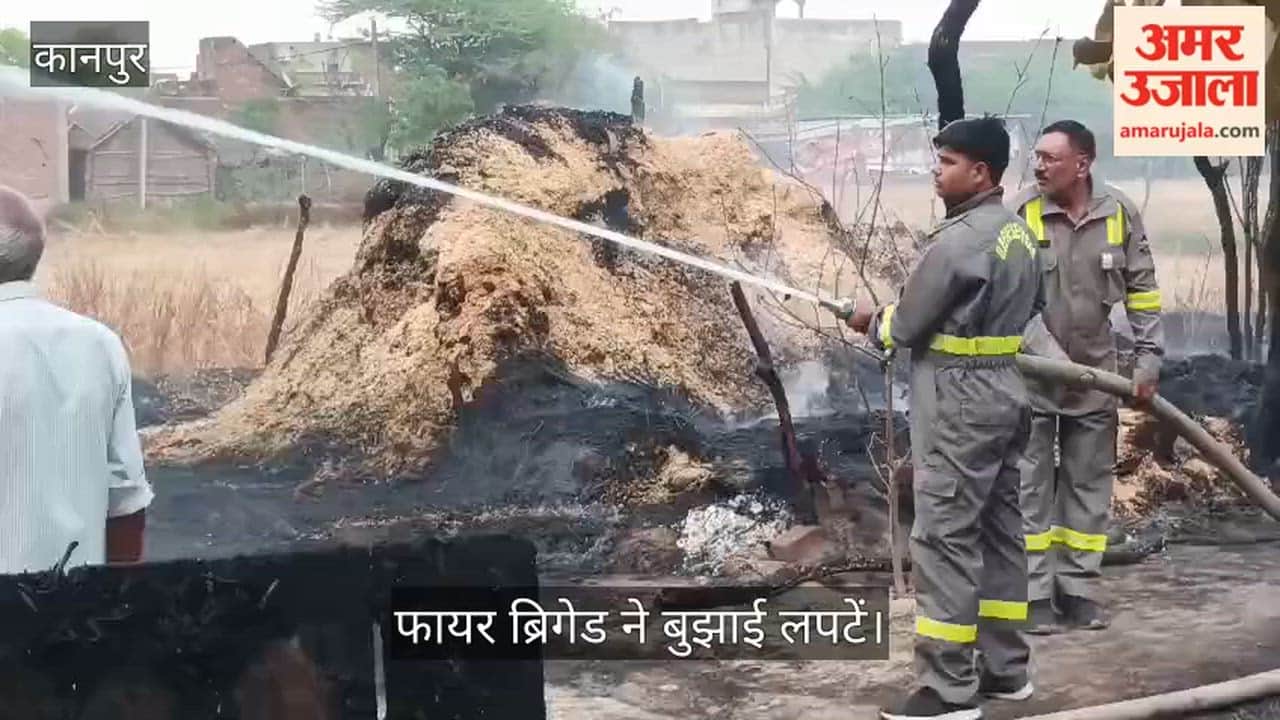 Fire Rages in Auraiya: Belongings in Hut Reduced to Ashes Villagers Save Wheat Crop