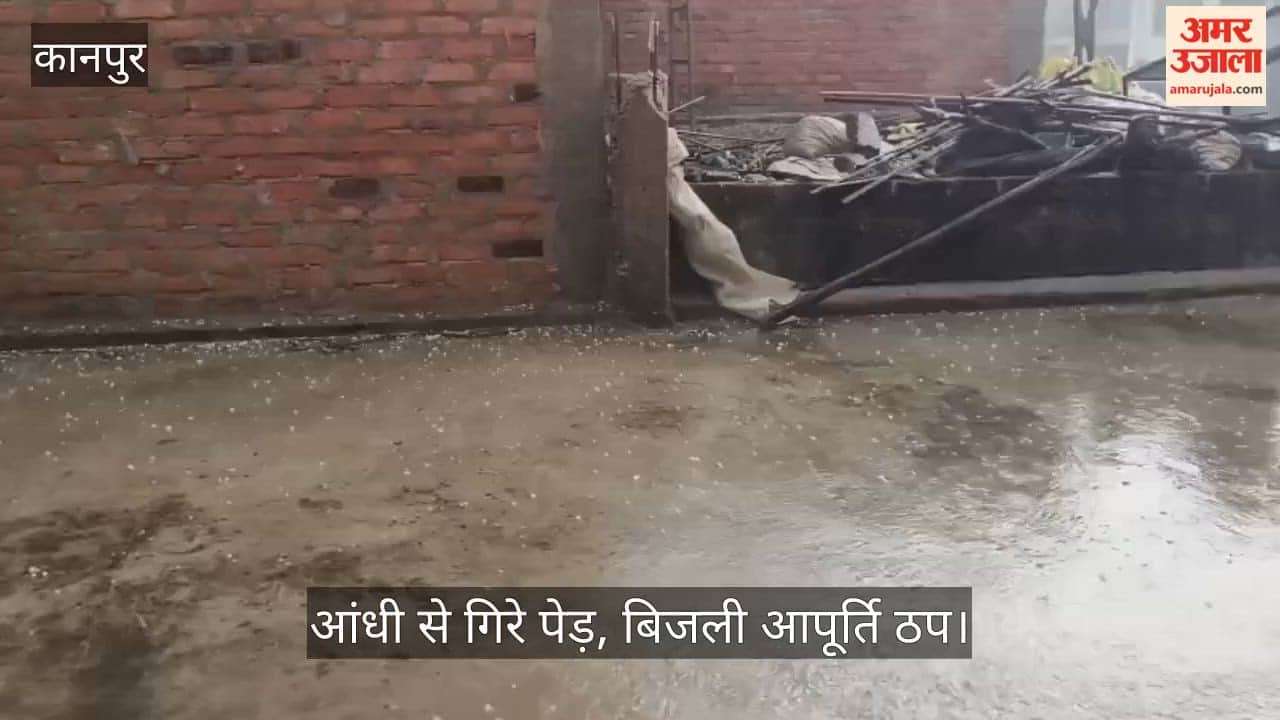 Kanpur Dehat Heavy Hailstorm Lashes Sikandra Rajpurm Harvested Crops Left Lying in Fields Get Soaked