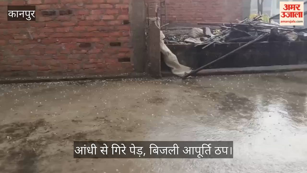 Kanpur Dehat Heavy Hailstorm Lashes Sikandra Rajpurm Harvested Crops Left Lying in Fields Get Soaked