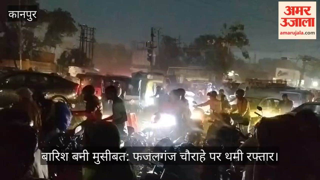 Heavy waterlogging triggers massive traffic jam at Fazalganj crossing in Kanpur