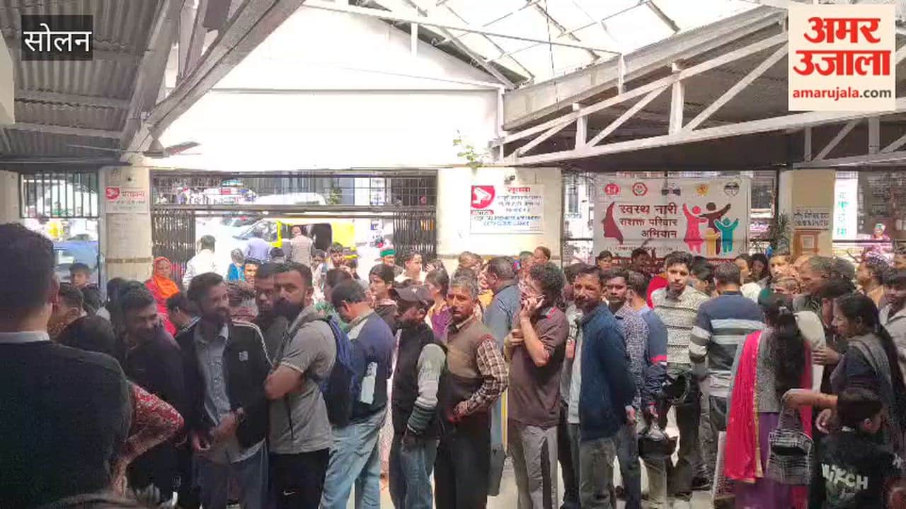 Long queues of patients stretch from the registration counter to the OPD at the Regional Hospital Solan