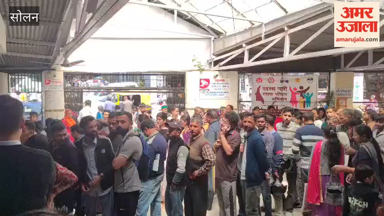 Long queues of patients stretch from the registration counter to the OPD at the Regional Hospital Solan