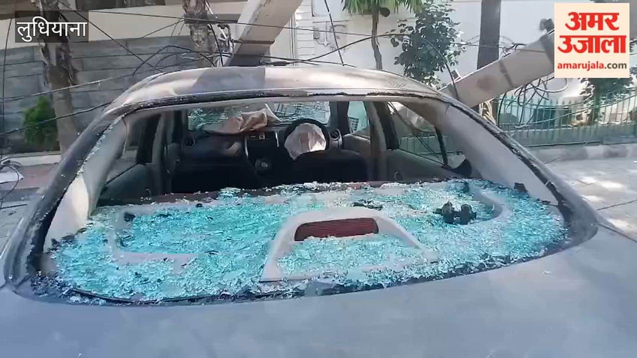Speeding Car Knocks Down Four Electric Poles in Ludhiana