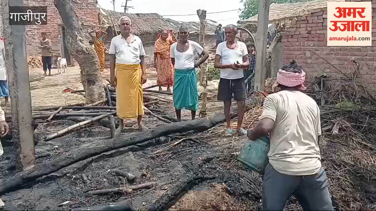 Seven Huts Destroyed by Fire Goods Worth 3 Lakh Reduced to Ashes in Mart