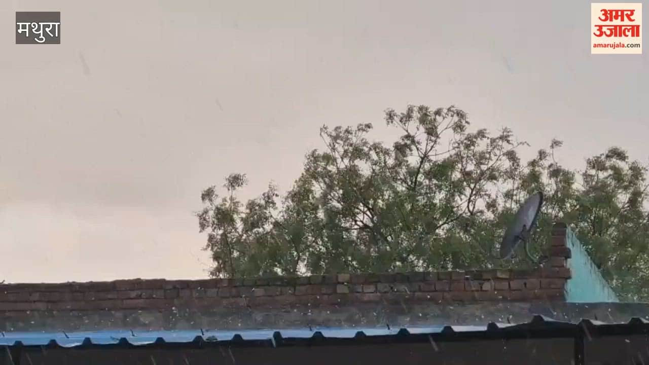 UP Weather Hail falls along with rain in Mathura