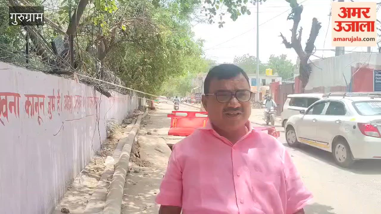 Road in Gurugram that caved in during the first pre-monsoon rain has not yet been repaired