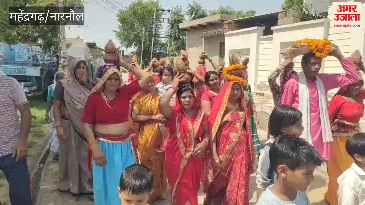 In the village of Nawan in Mahendragarh, 51 women took out a Kalash Yatra.