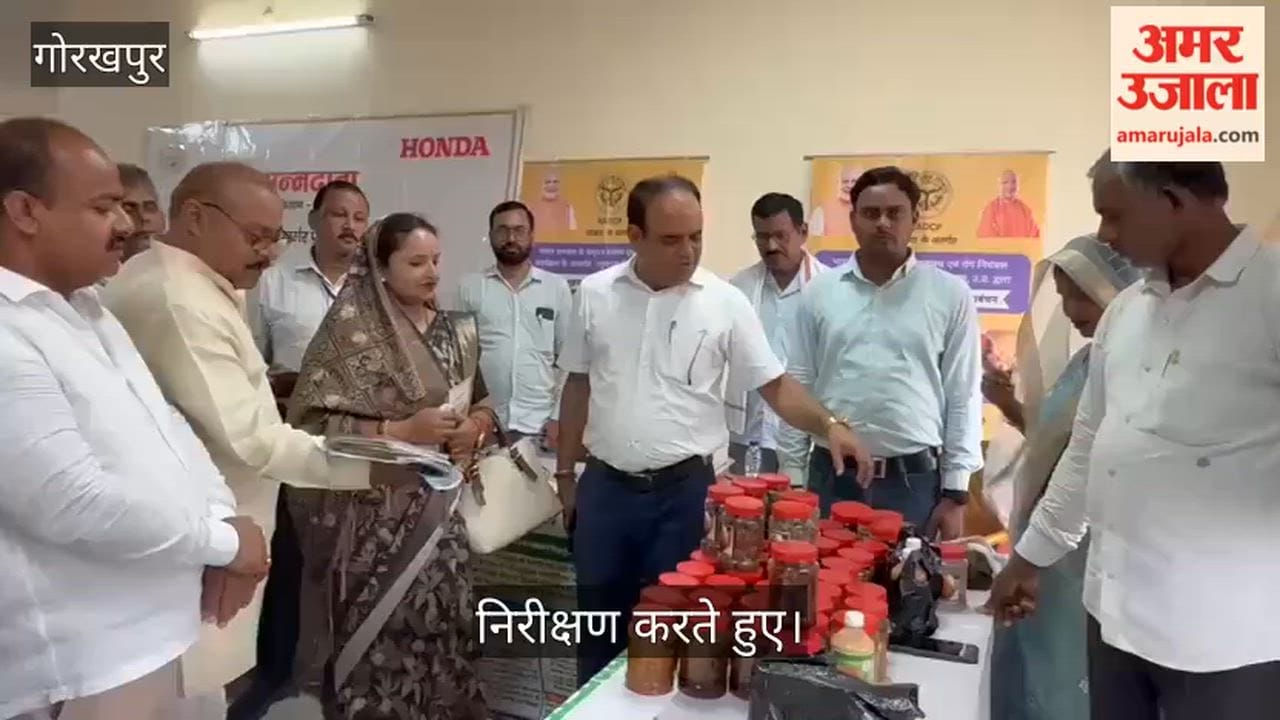 Officials arrived at the agricultural exhibition! Accompanied by Block Pramukh Vandana Singh, the officials viewed the stalls.