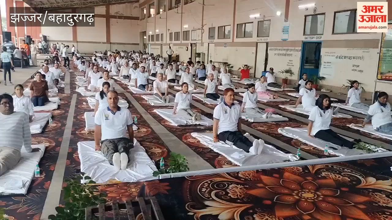 Jhajjar immersed in yoga on International Yoga Day.
