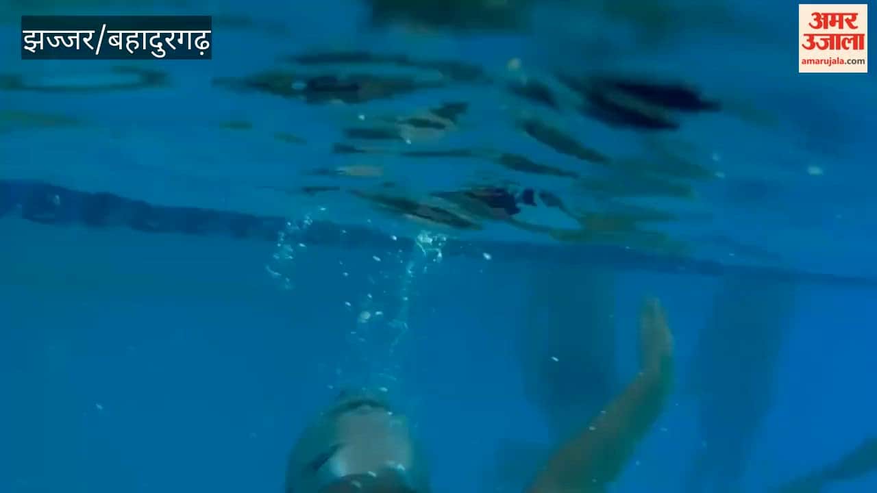 Swimmers from Haryana conveyed a message of fitness by performing yoga in a swimming pool in Bahadurgarh.