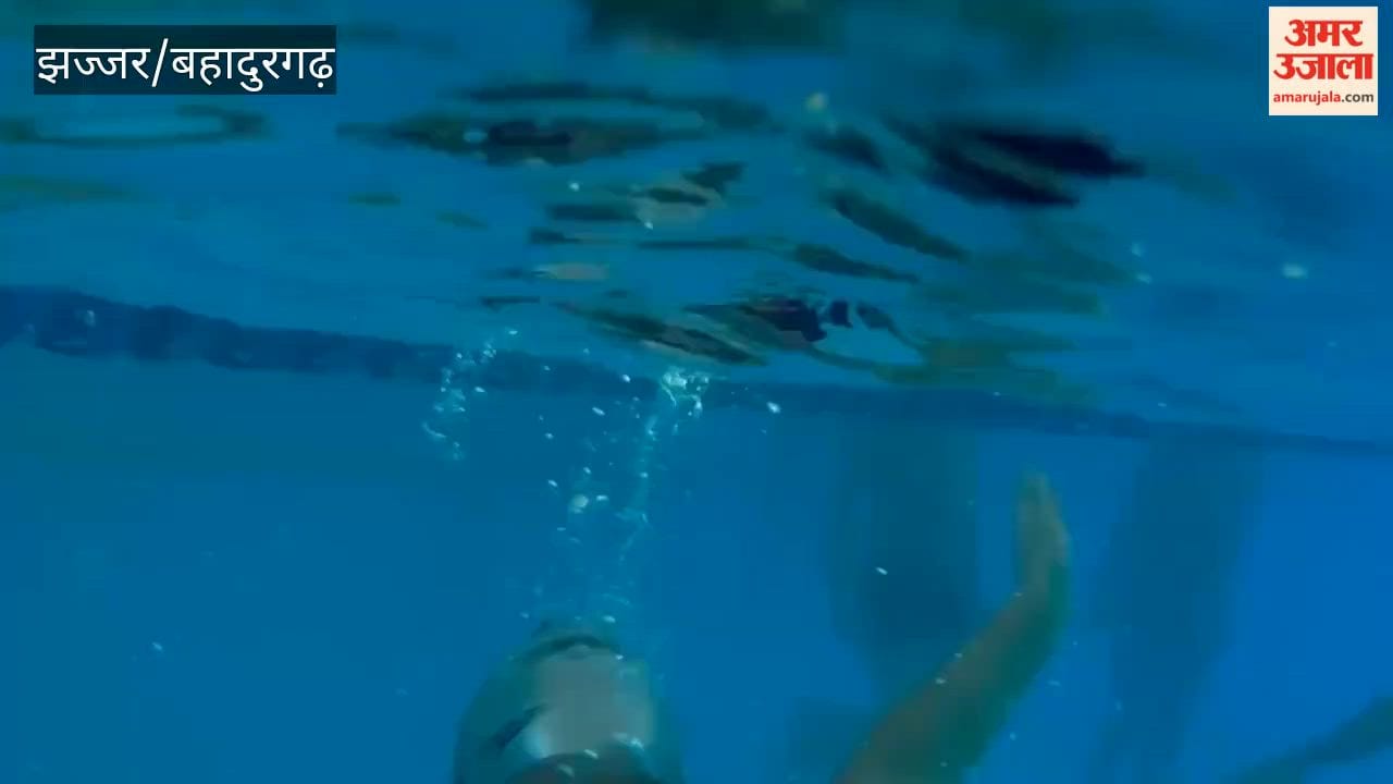 Swimmers from Haryana conveyed a message of fitness by performing yoga in a swimming pool in Bahadurgarh.