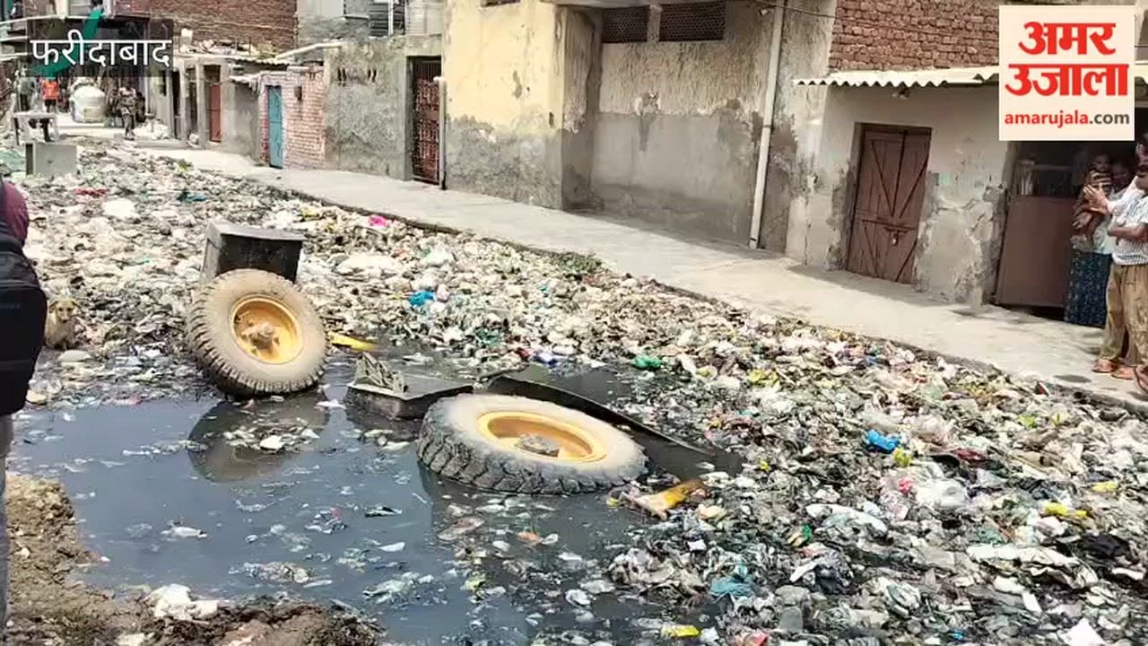 A JCB machine sent to clean a drain fell into it