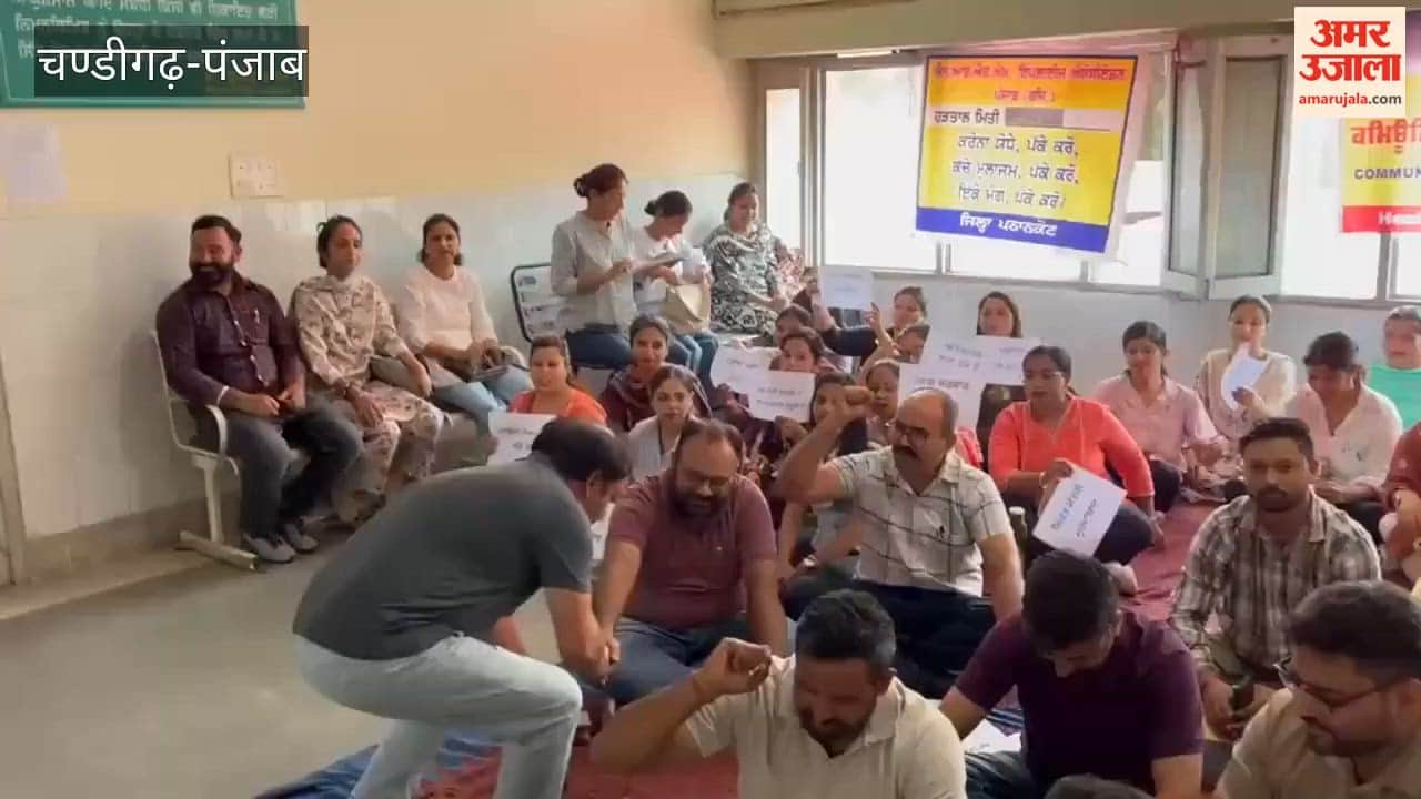 NHM employees in Pathankot went on strike over their demands.