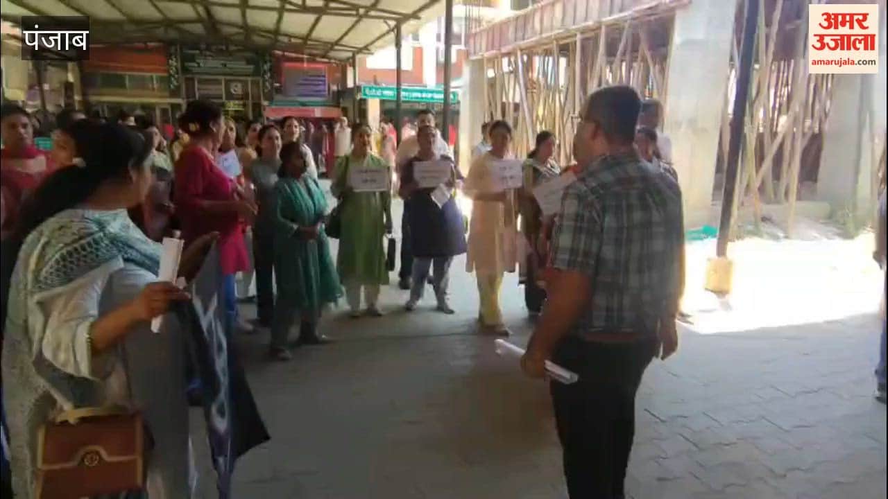 NHM employees went on strike in Pathankot.