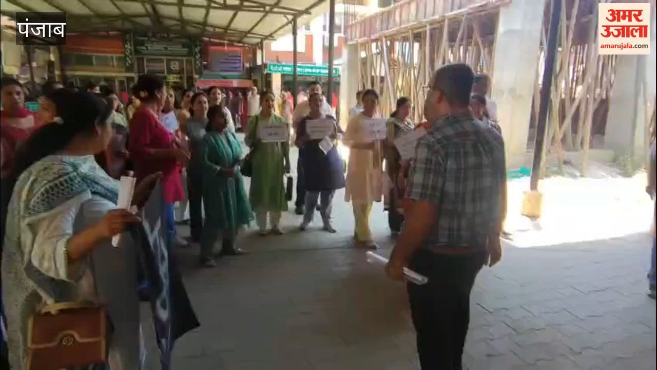 NHM employees went on strike in Pathankot.