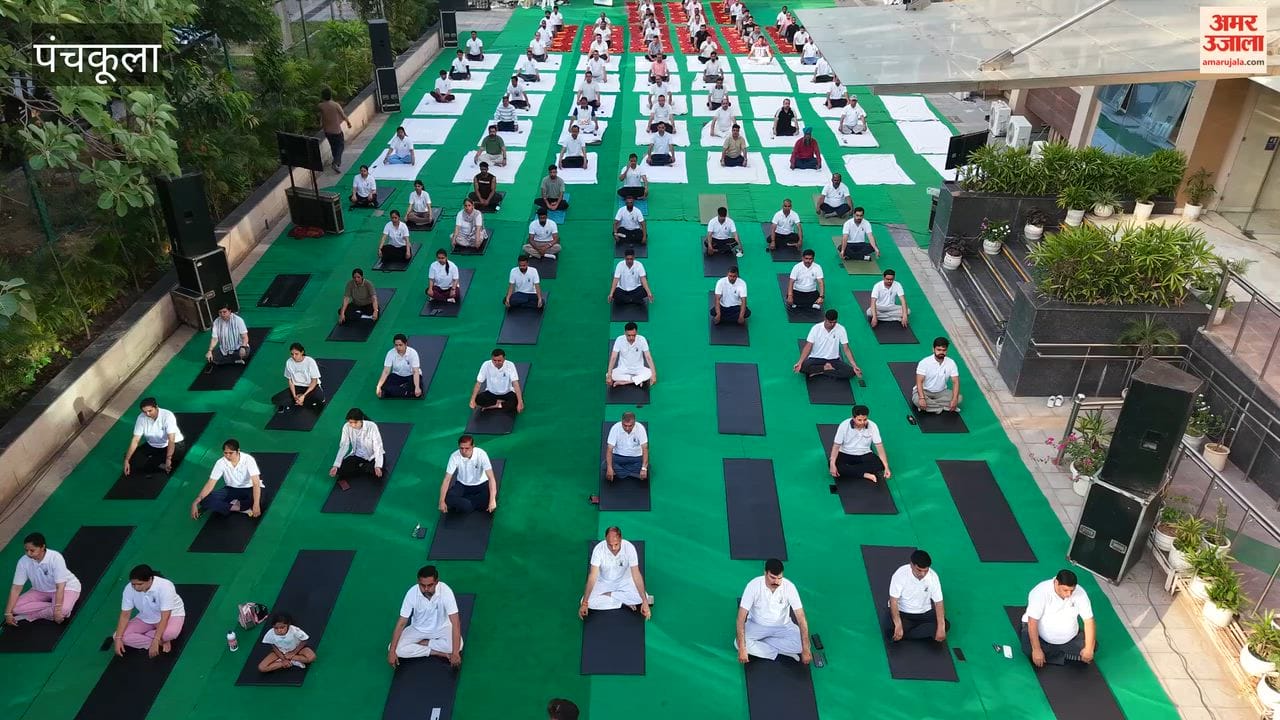 Yoga session at the Police Housing Corporation on World Yoga Day.