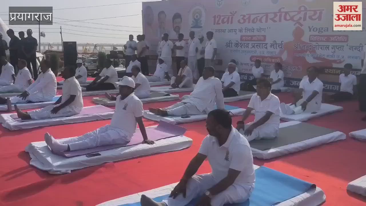 People gathered at yoga camps for a healthy lifestyle; Yoga Day was celebrated with great enthusiasm across the district.