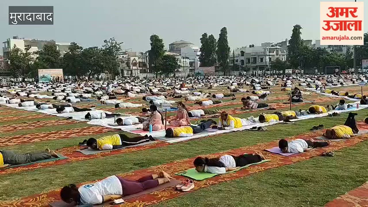 Yoga sessions were held at 2,200 locations in Moradabad amidst the chanting of Om
