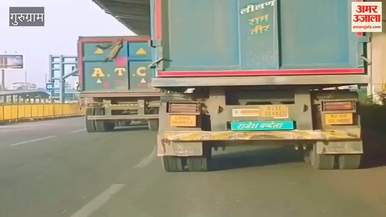 Dumper trucks in Gurugram are covering their number plates to avoid fines