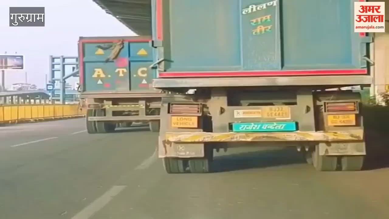 Dumper trucks in Gurugram are covering their number plates to avoid fines