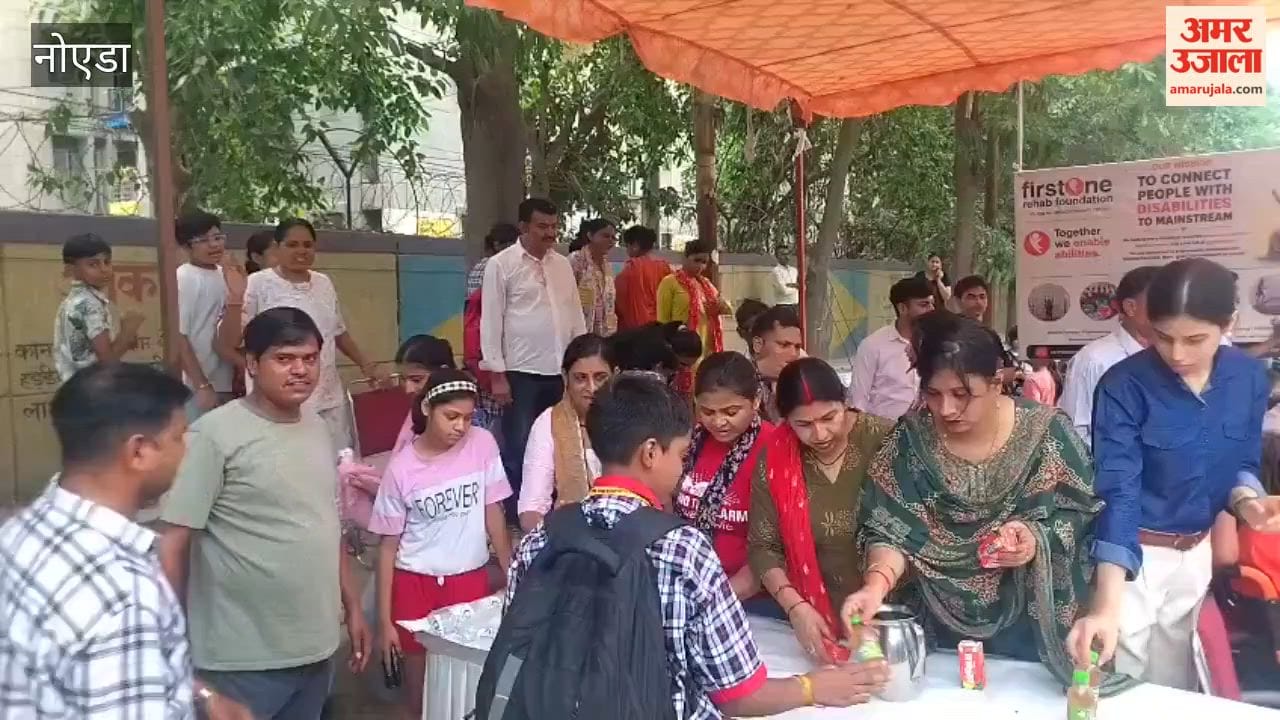 Differently-abled children distributed juice lassi and jaljeera in Noida on Nirjala Ekadashi