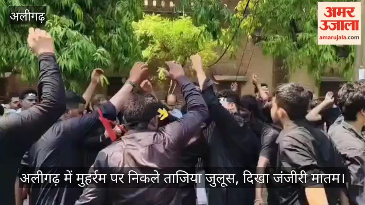 अलीगढ़ में मुहर्रम पर निकले ताजिया जुलूस, दिखा जंजीरी मातम