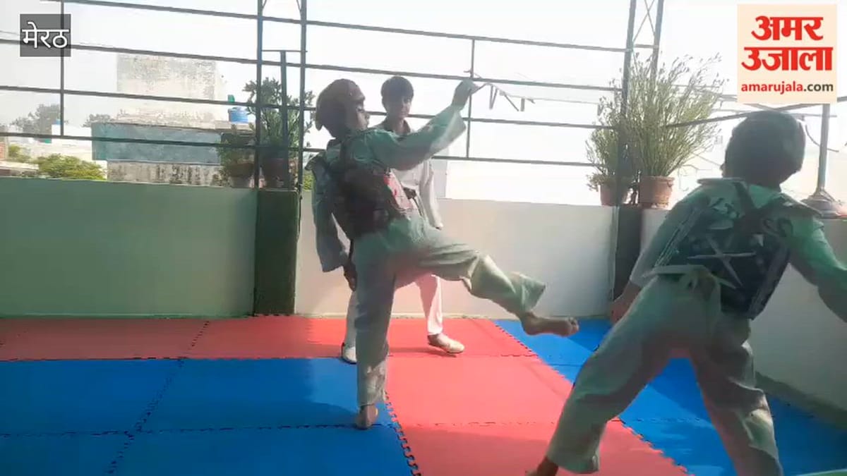 Meerut: वाइकिंग्स वारियर ताइक्वांडो एकेडमी में बेल्ट टेस्ट का आयोजन किया