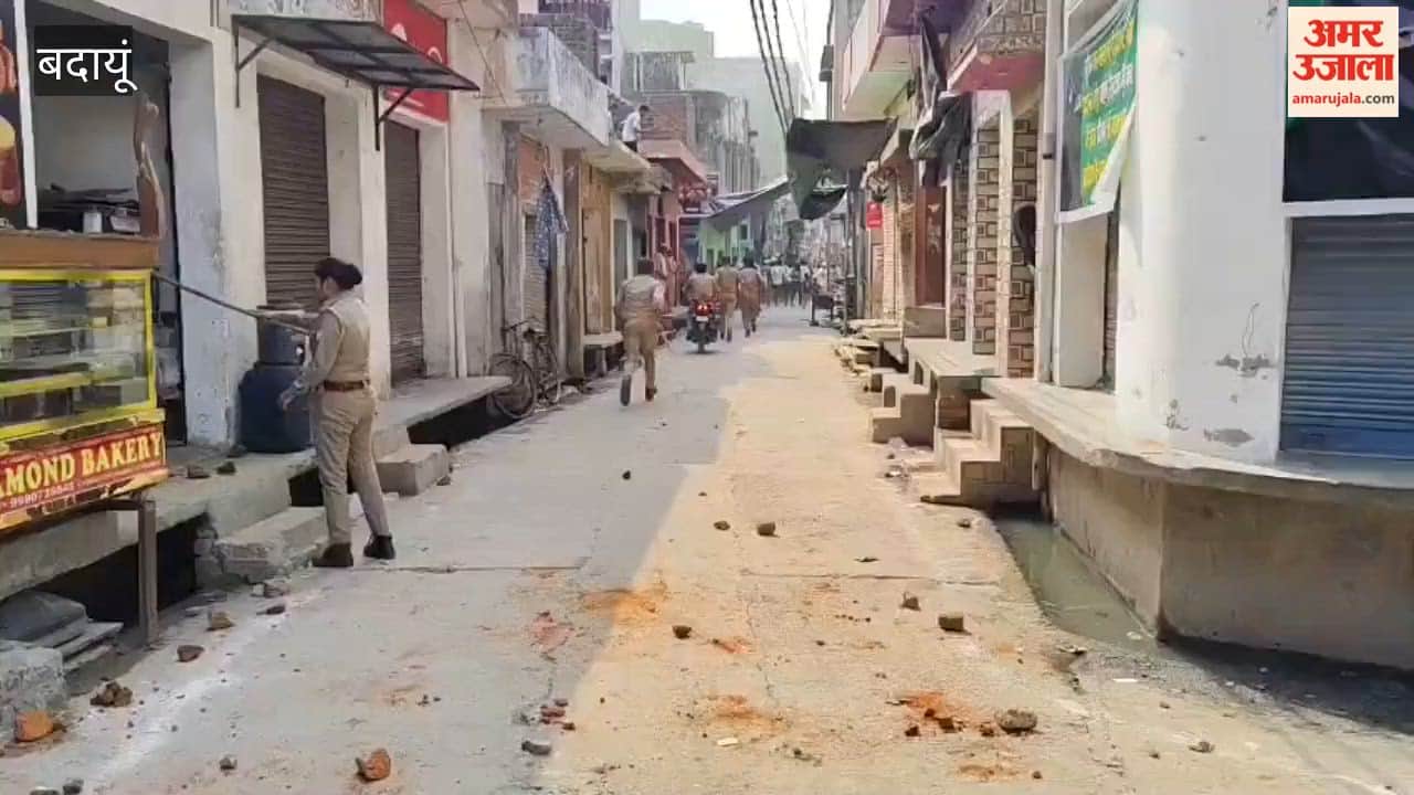Ten people detained in connection with stone-pelting incident between two groups in Badaun.