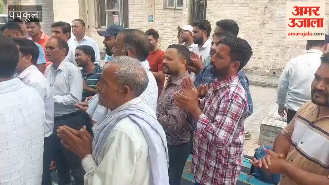 Electricity employees protest in Panchkula over their demands.