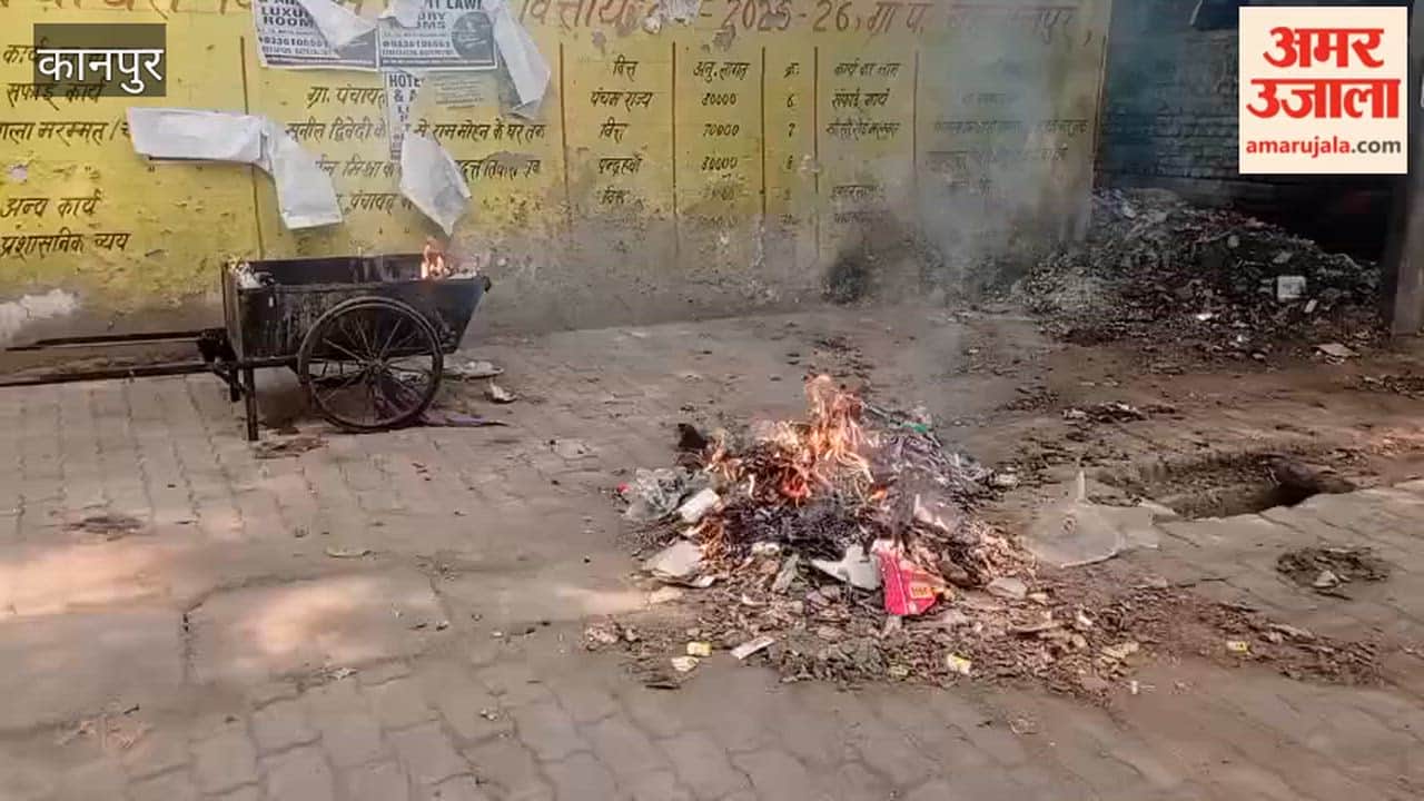 Kanpur: Sanitation workers setting fire to garbage; act caught on camera
