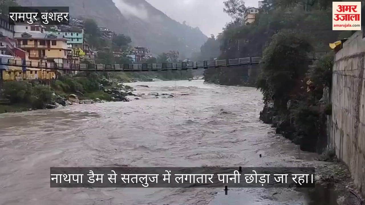Video: Heavy rain in Rampur and upper Shimla; rivers and streams in spate.