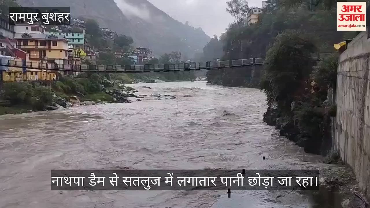 Video: Heavy rain in Rampur and upper Shimla; rivers and streams in spate.