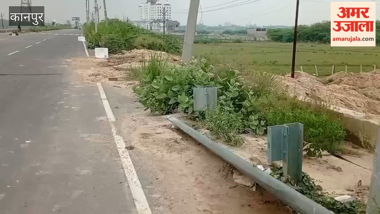 ramp for an illegal plotted development site was created by cutting through the highway's iron barricading