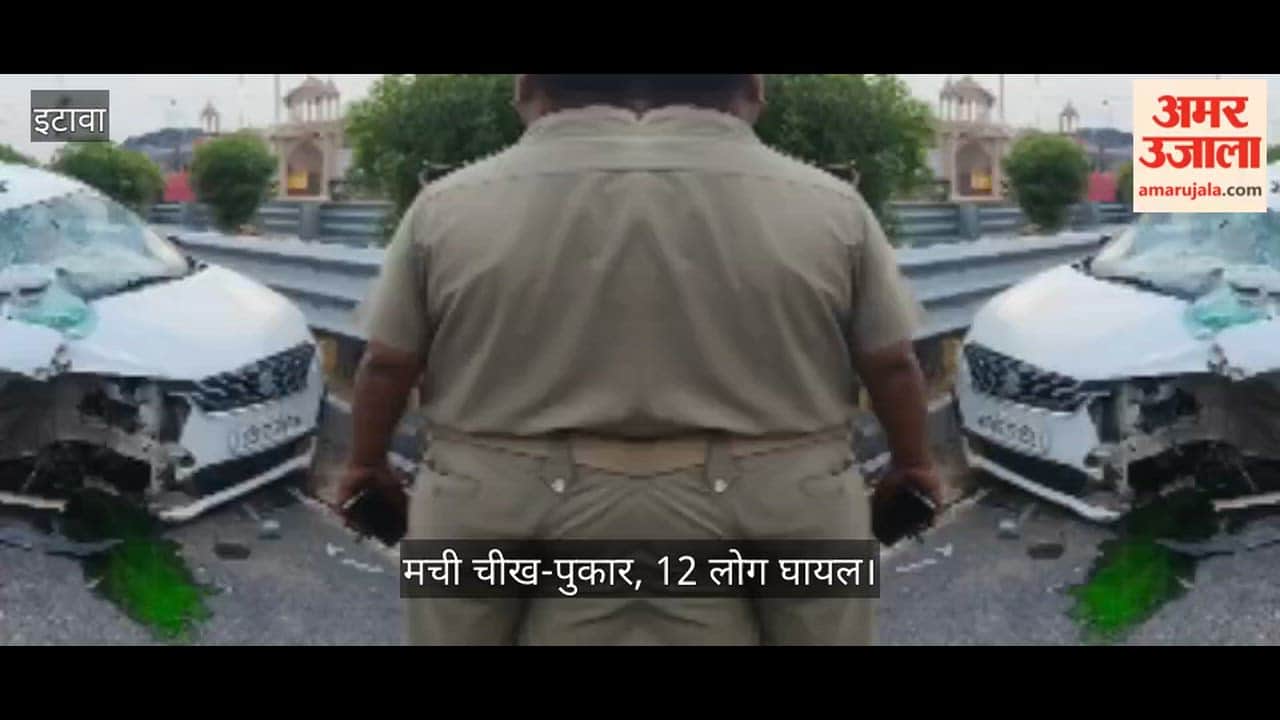 Horrific road accident in Etawah dumper truck hits car on highway