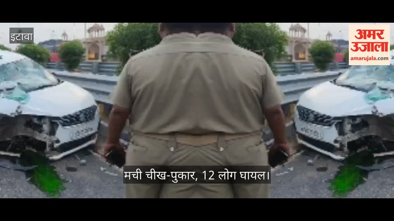 Horrific road accident in Etawah dumper truck hits car on highway