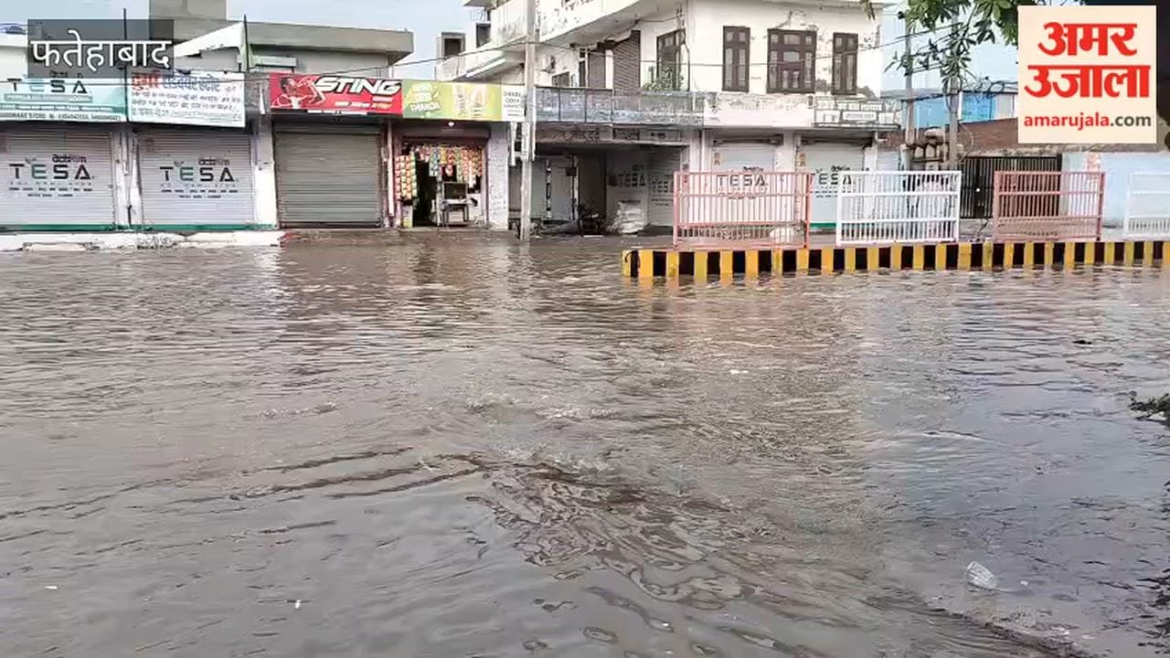Rainwater in Tohana, Fatehabad, causes waterlogging in the city