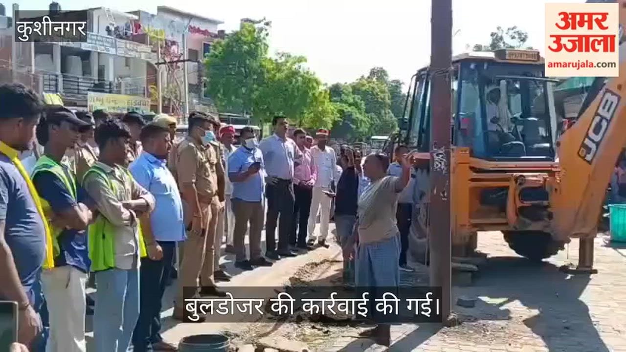 Bulldozers raze shops selling chicken and mutton in the open; panic ensues.