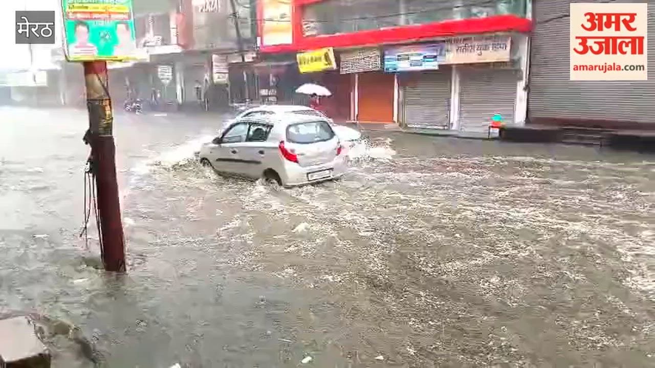 Meerut: Second Day of Heavy Rain in Mawana Exposes Civic Claims as Waterlogging Hits Roads