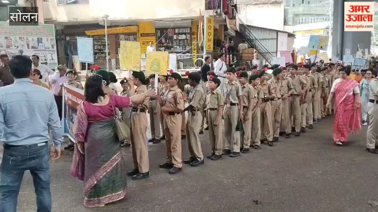solan kumarhatti anti chitta maharally school children message for drug free himachal