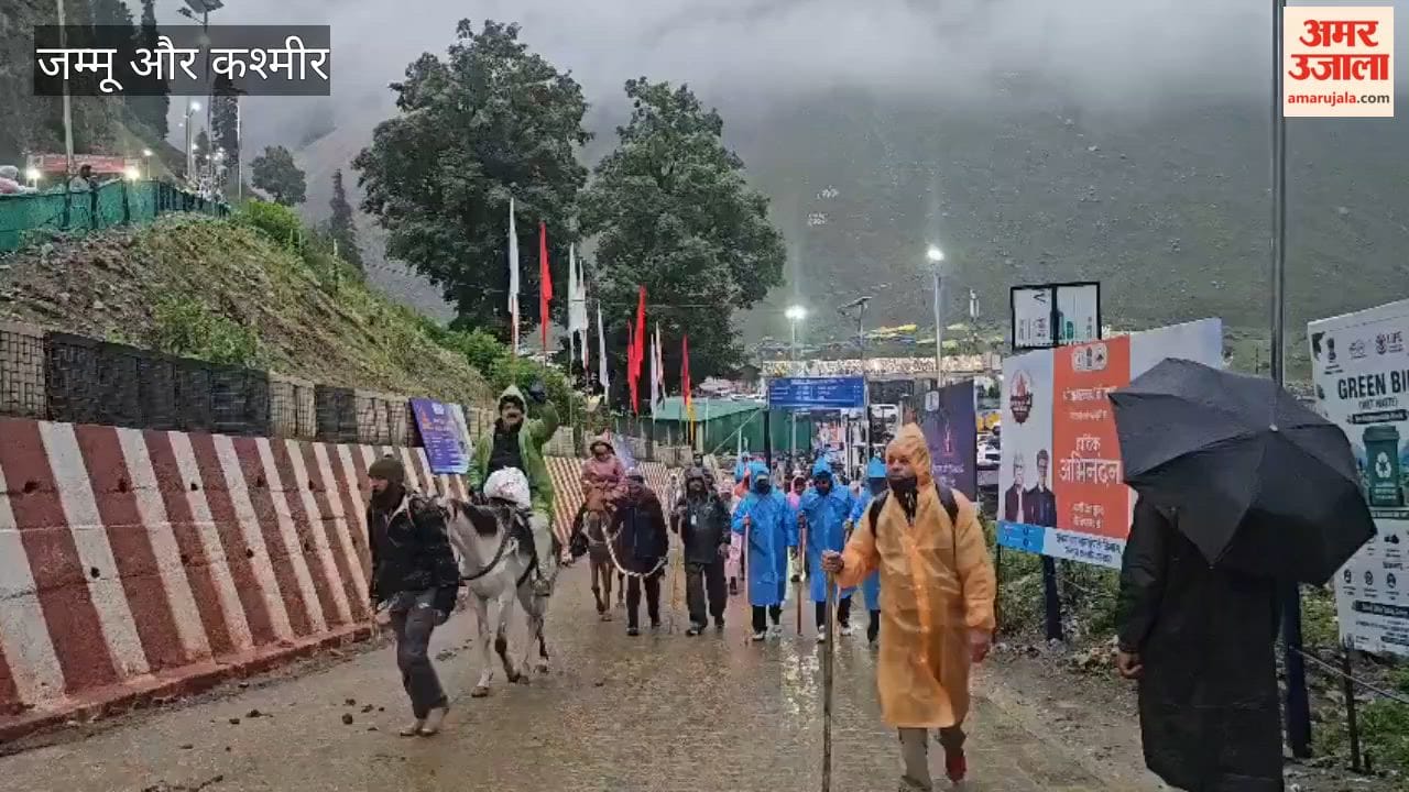 The holy pilgrimage to Baba Barfani commences amidst chants of 'Har-Har Mahadev'.