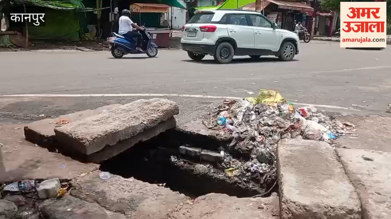 Open drain at Shaneshwar Square poses an accident risk