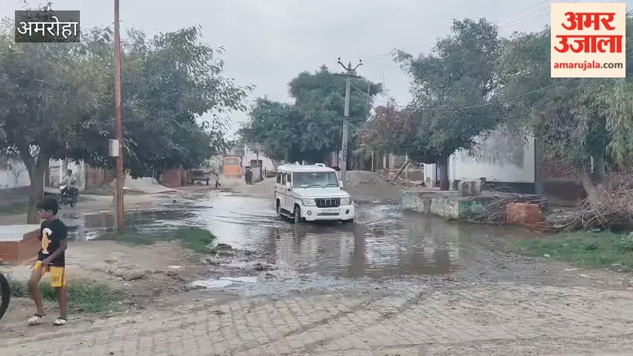 Waterlogging on the road in Sihali Gausain has become a source of trouble.