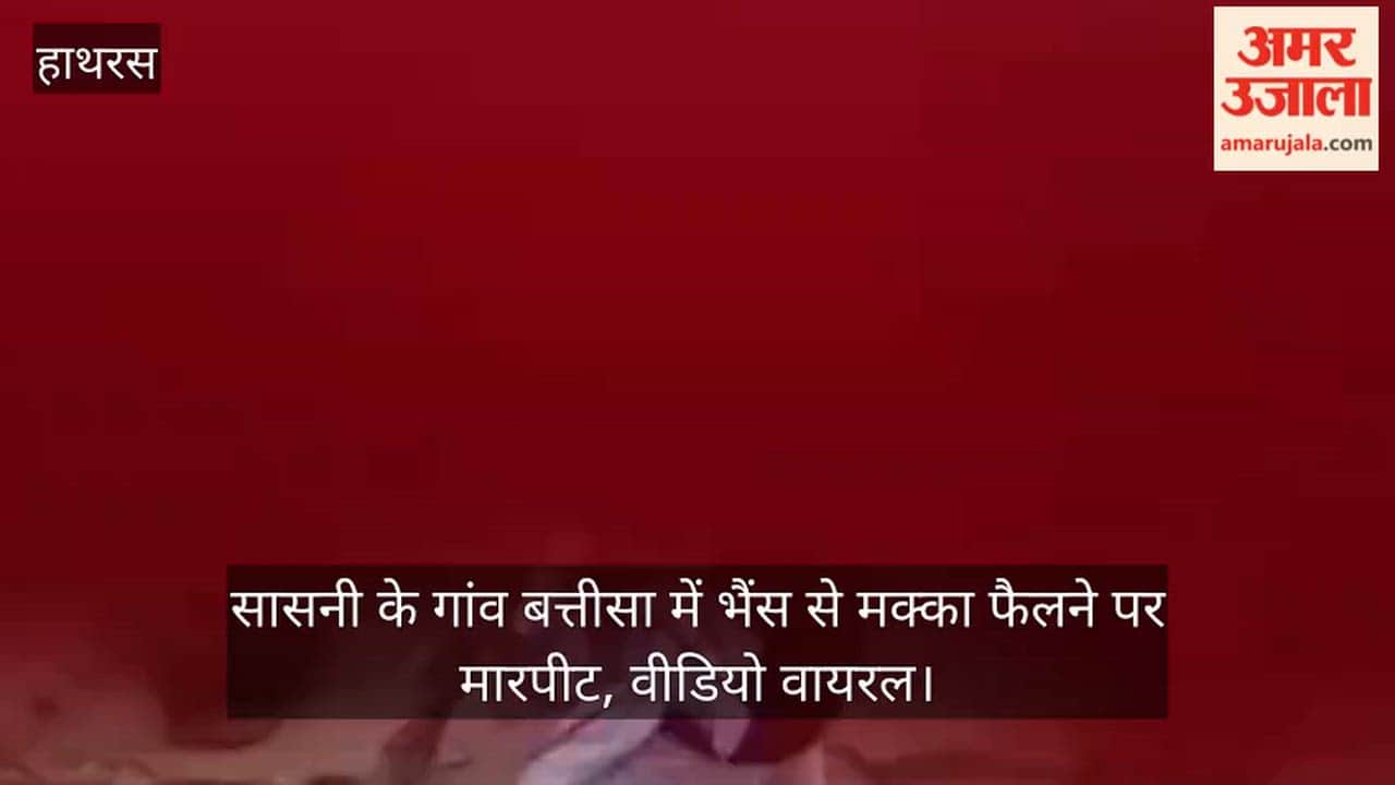 सासनी के गांव बत्तीसा में भैंस से मक्का फैलने पर मारपीट, वीडियो वायरल
