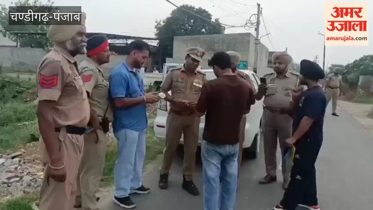 Police crack down in Moga; vehicles entering and leaving the area were checked.