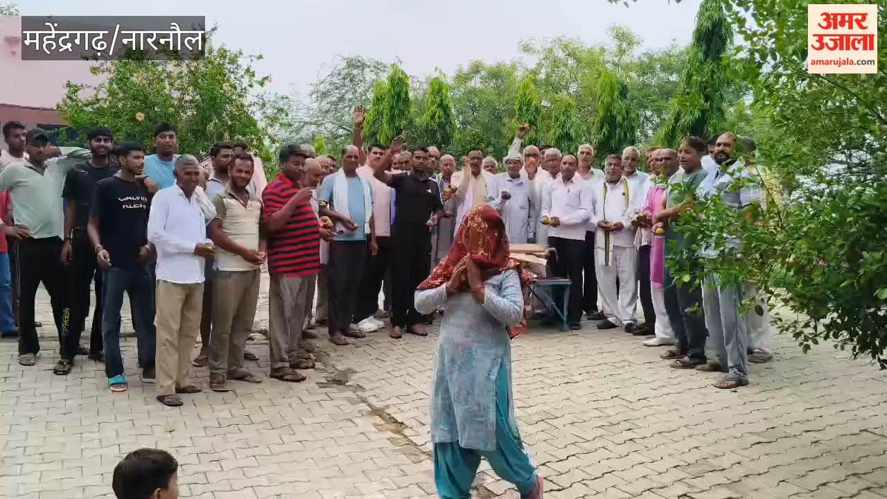 Narnaul: Villagers distribute sweets following approval for a sub-health centre in Chhapra Salimpur.