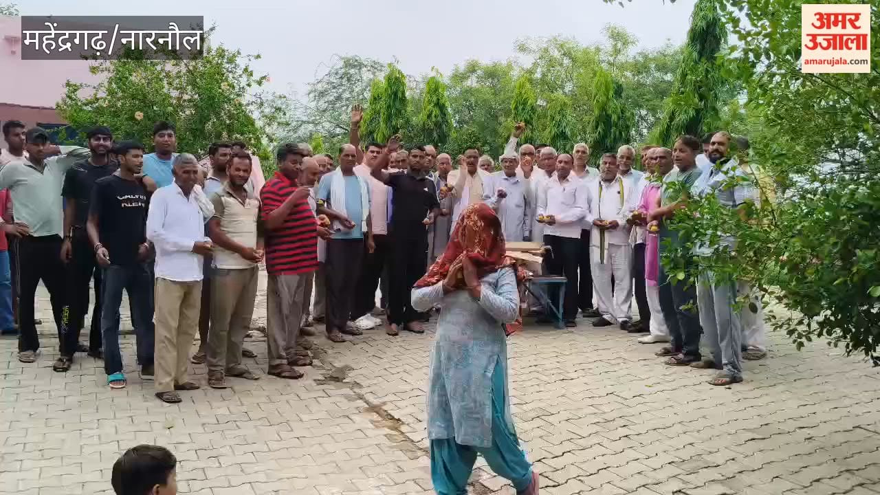 Narnaul: Villagers distribute sweets following approval for a sub-health centre in Chhapra Salimpur.