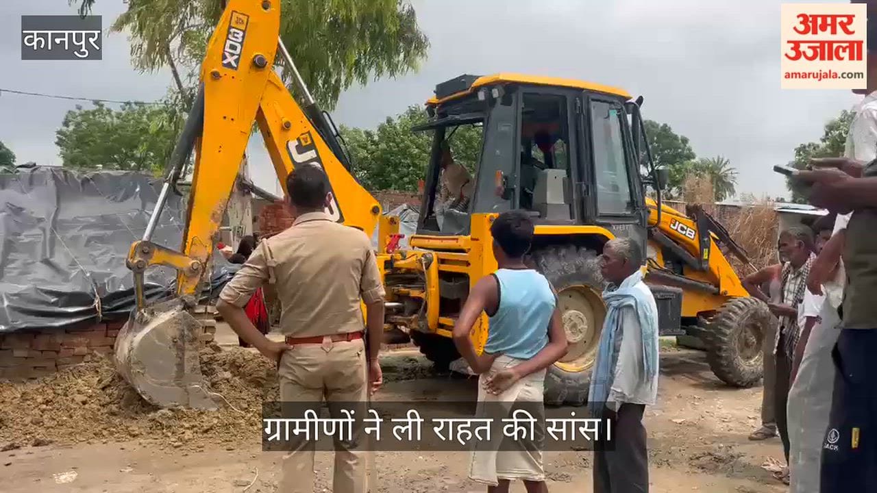 Kanpur Administration bulldozer razes illegal encroachment action clears the way for water drainage